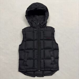 VTG Polo Sport Ralph Lauren Kids size 4 Down Filled Puffer Vest Hoodie‎ Black